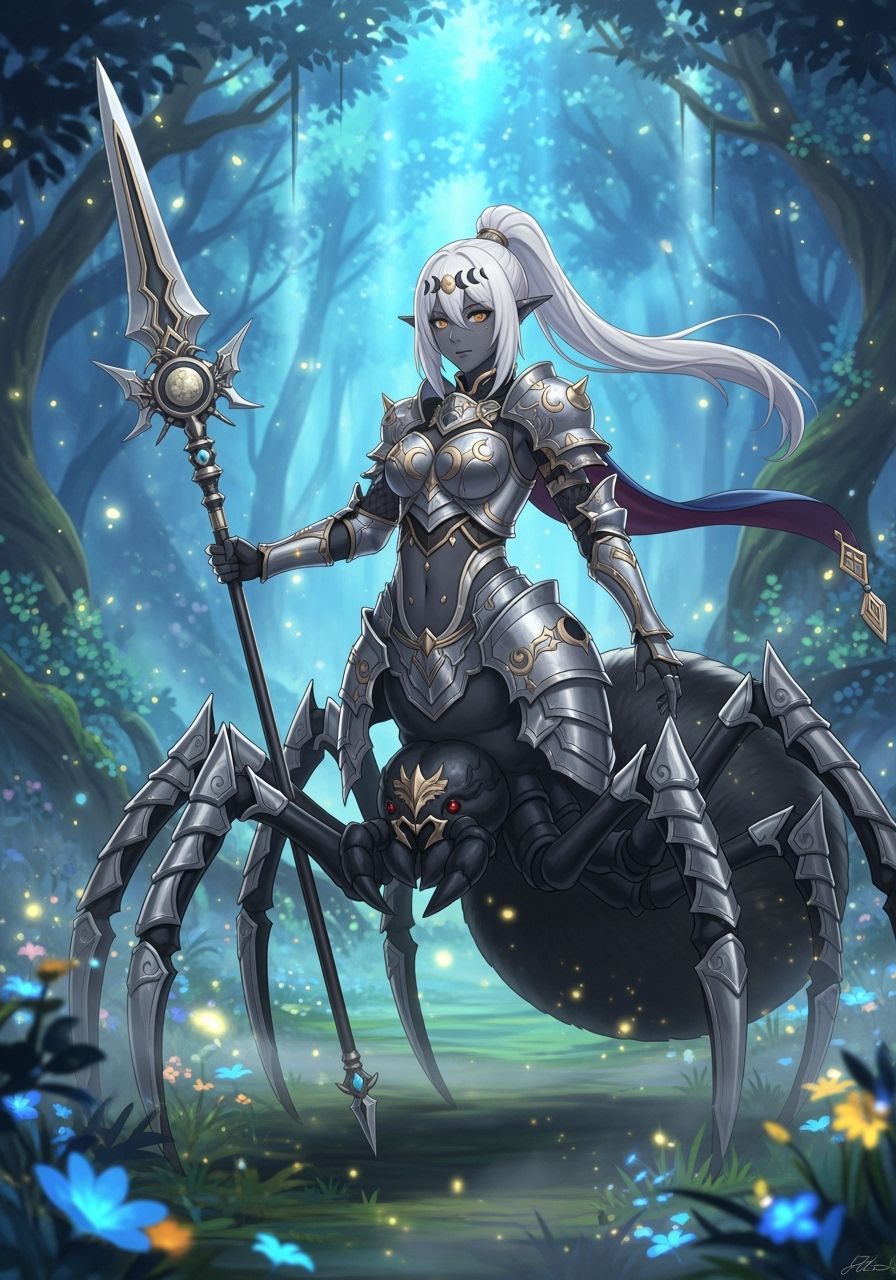 Arachna Warrior: Anime Drider with Lunar Armor