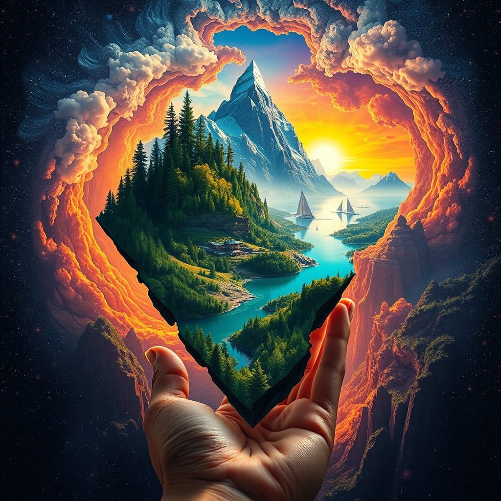 Surreal Landscape Bursting from a Mind