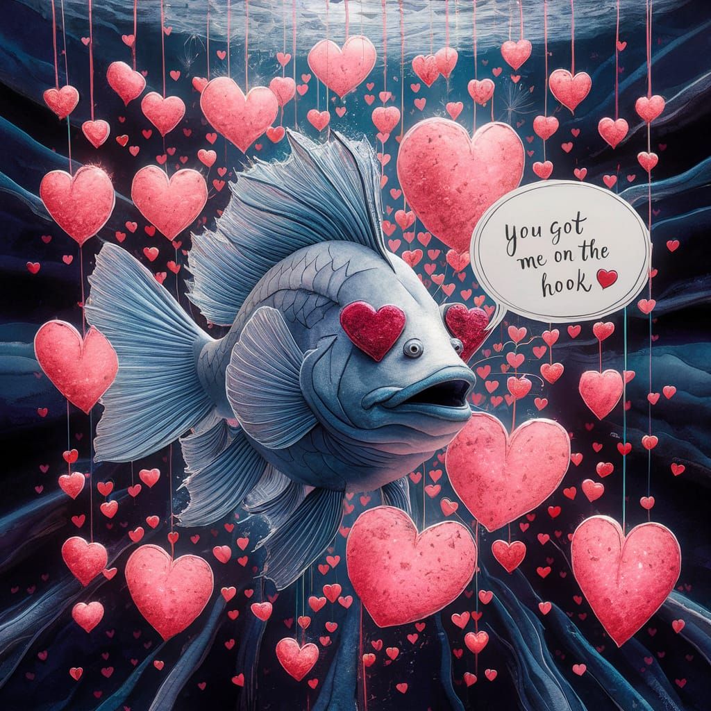 Whimsical Watercolor Valentine's Day Card with Heart-Shaped ...