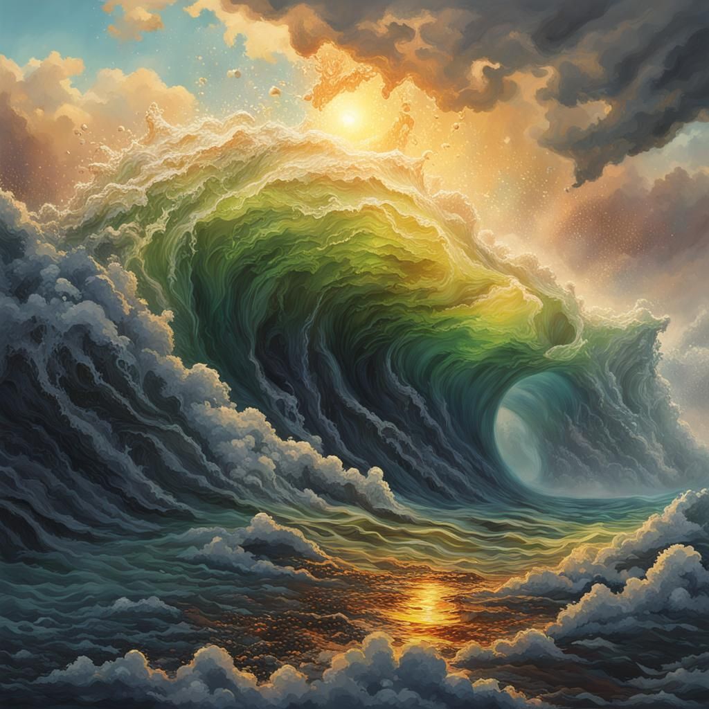 Hyperrealistic Nature's Wrath in Dramatic Splash Art