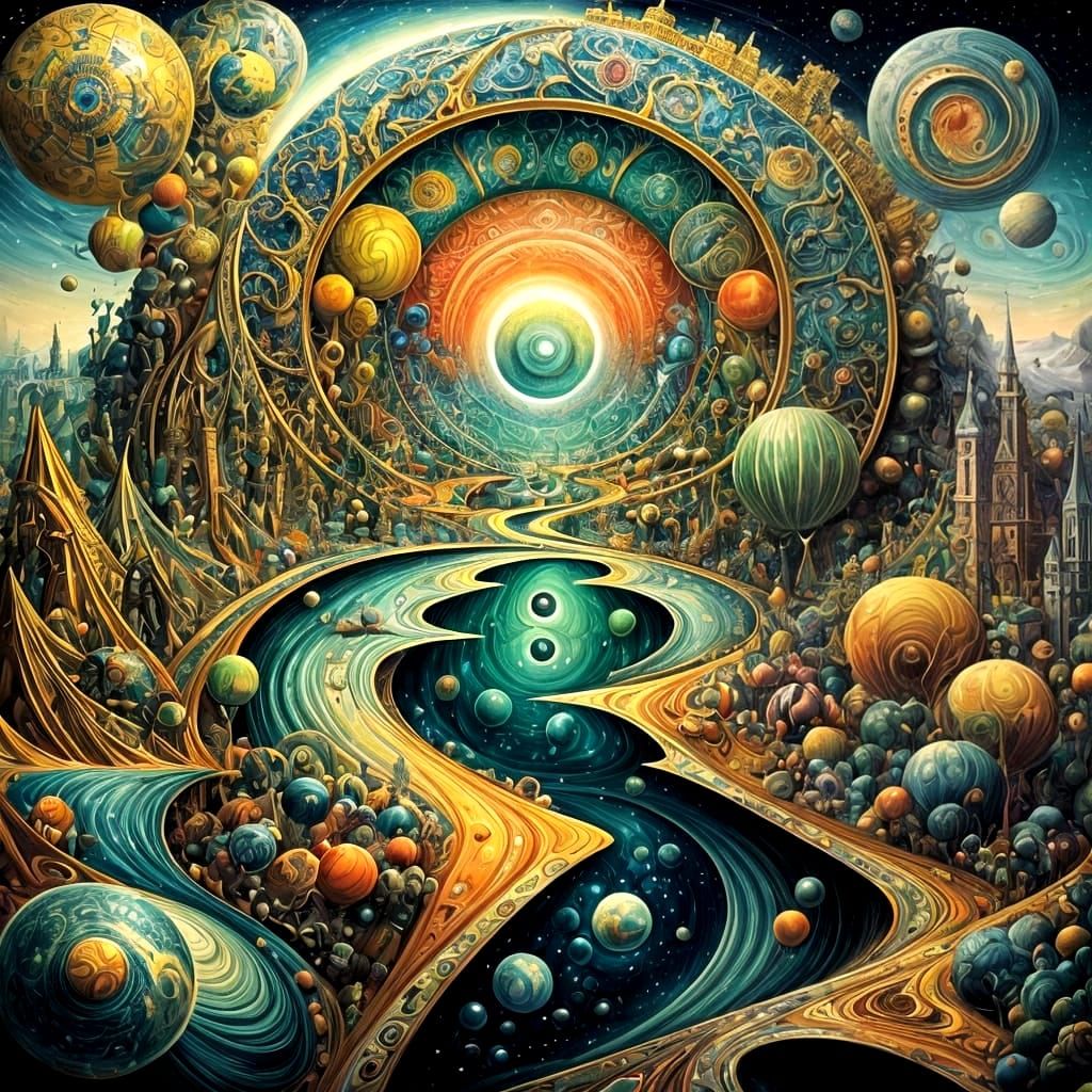 Fractal Dreamscape in Surrealist Style