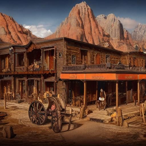 Wild West Saloon: Detailed Matte Painting