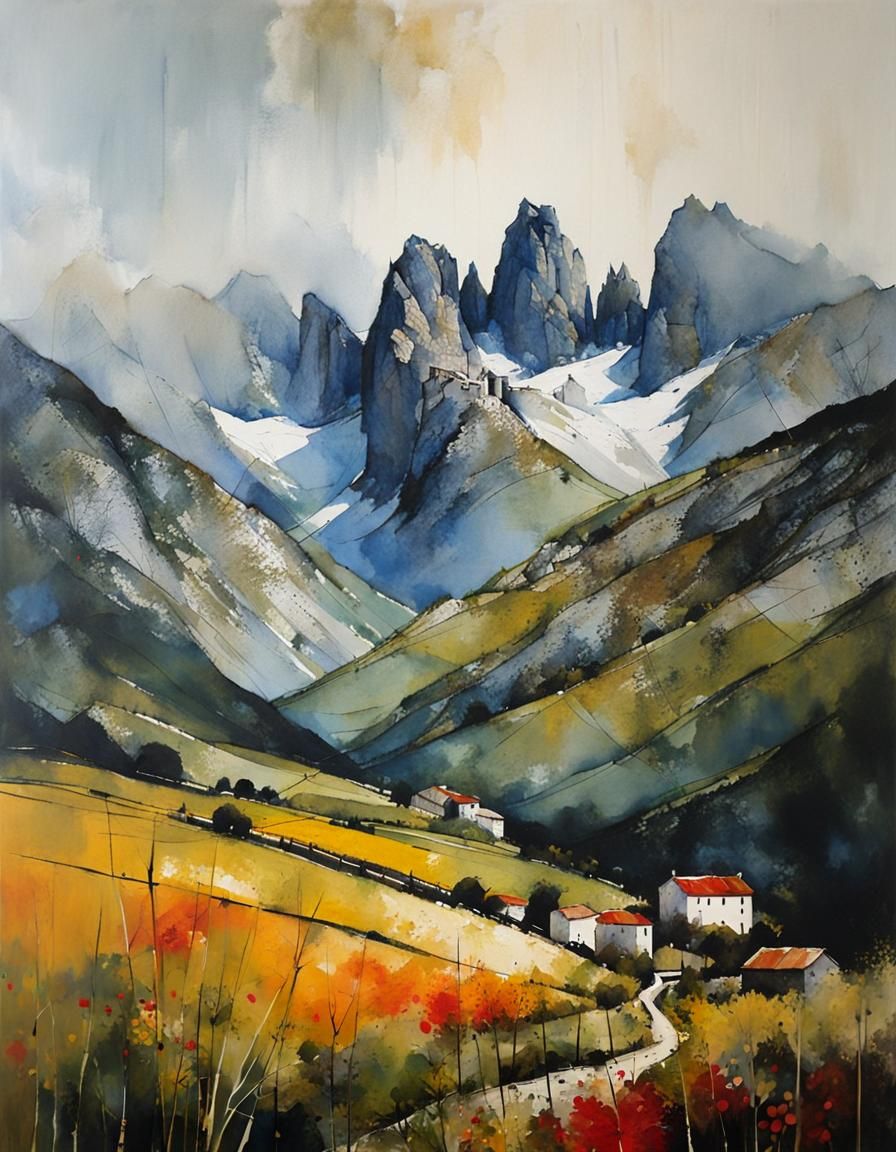 Picos de Europa: Encaustic Painting Masterpiece