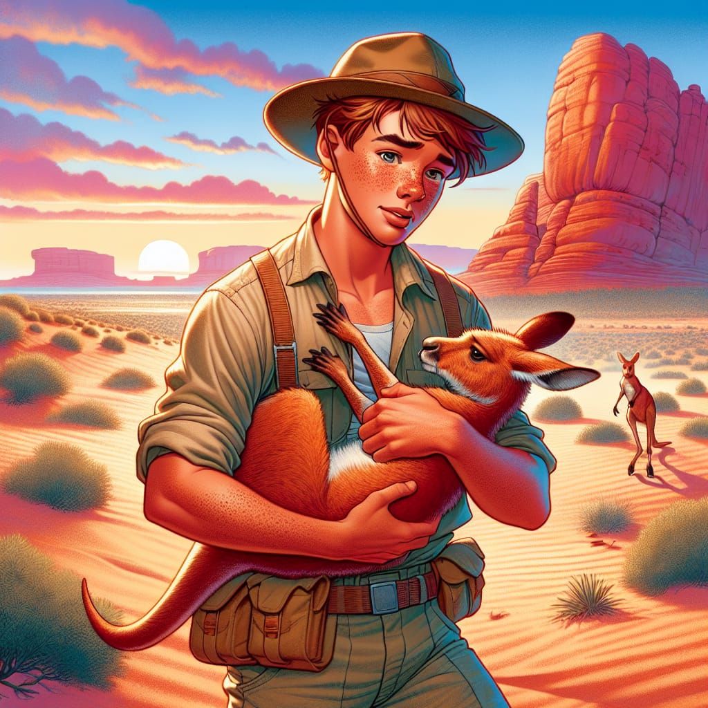 Billy Rescues a Kangaroo in the Australian Desert