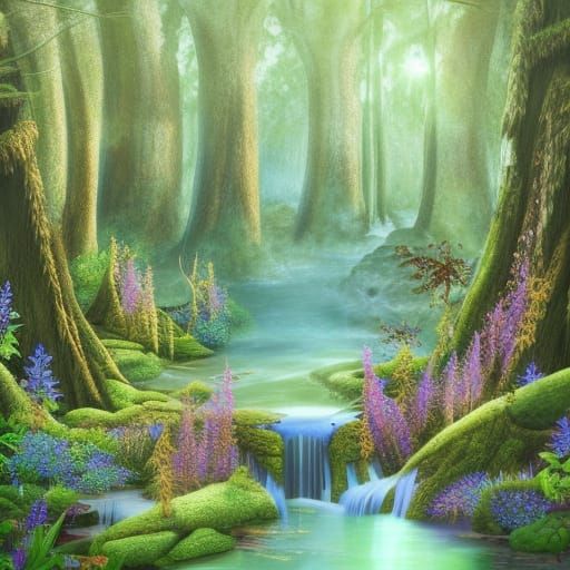 Magical Forest Fairies Immersed in a Mug