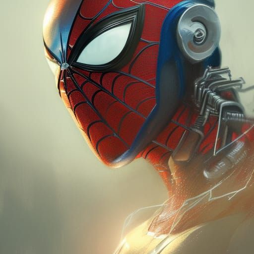 Cyborg Spider-Man Concept Art Portrait