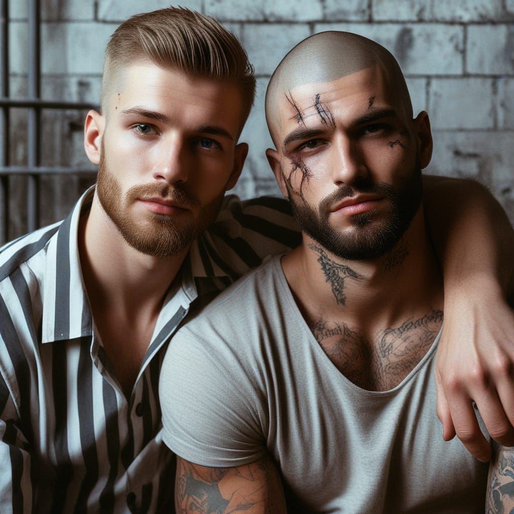 Classically Chiseled Prisoners Share Intimate Moment