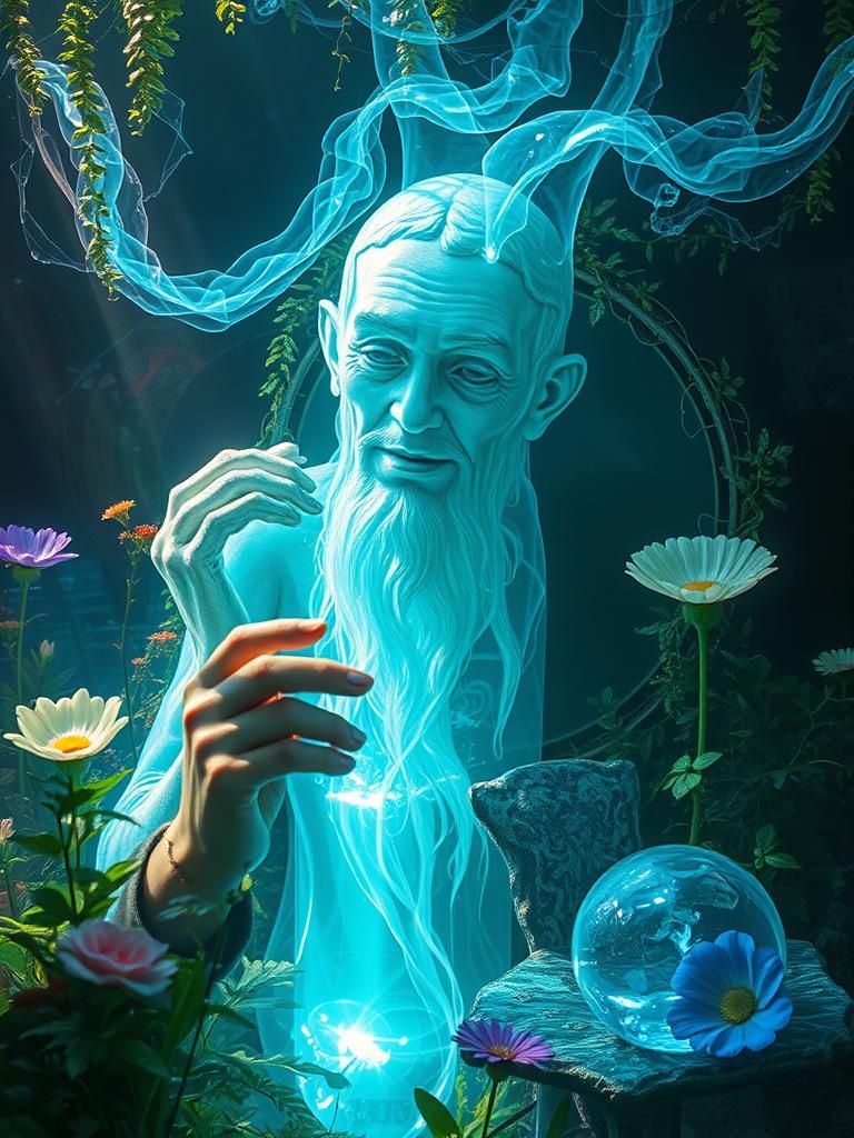 Holographic Garden: Old Man Eden in Acrylic