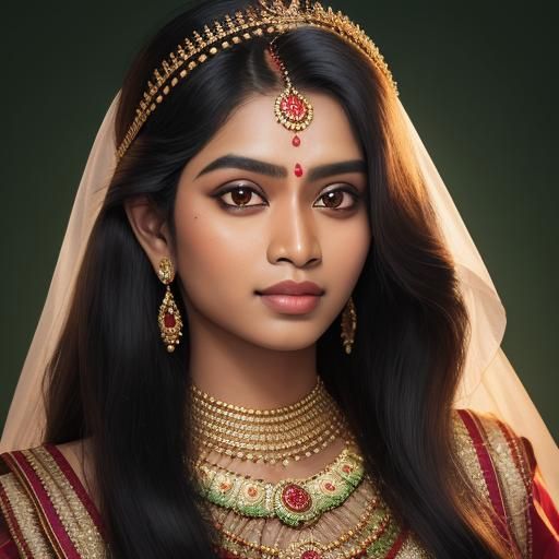 Bangladeshi Queen Portrait in Traditional Dress