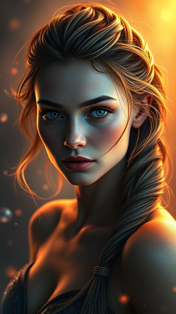 Graceful Woman Portrait with Dynamic Lighting