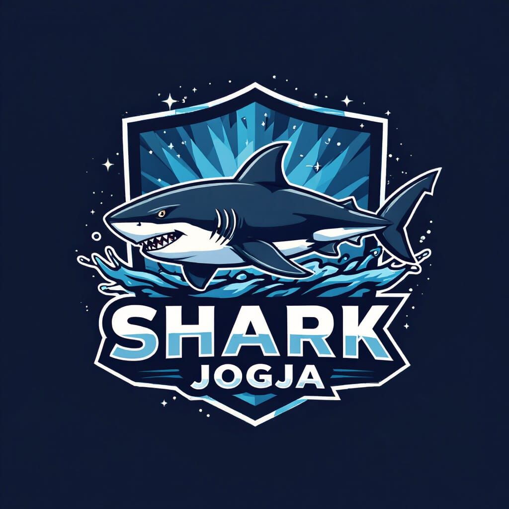 Modern Shark Jogja Swimming Club Logo Design