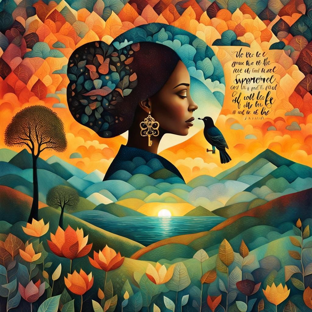 Inspirational Collage of Empowerment and Self-Discovery