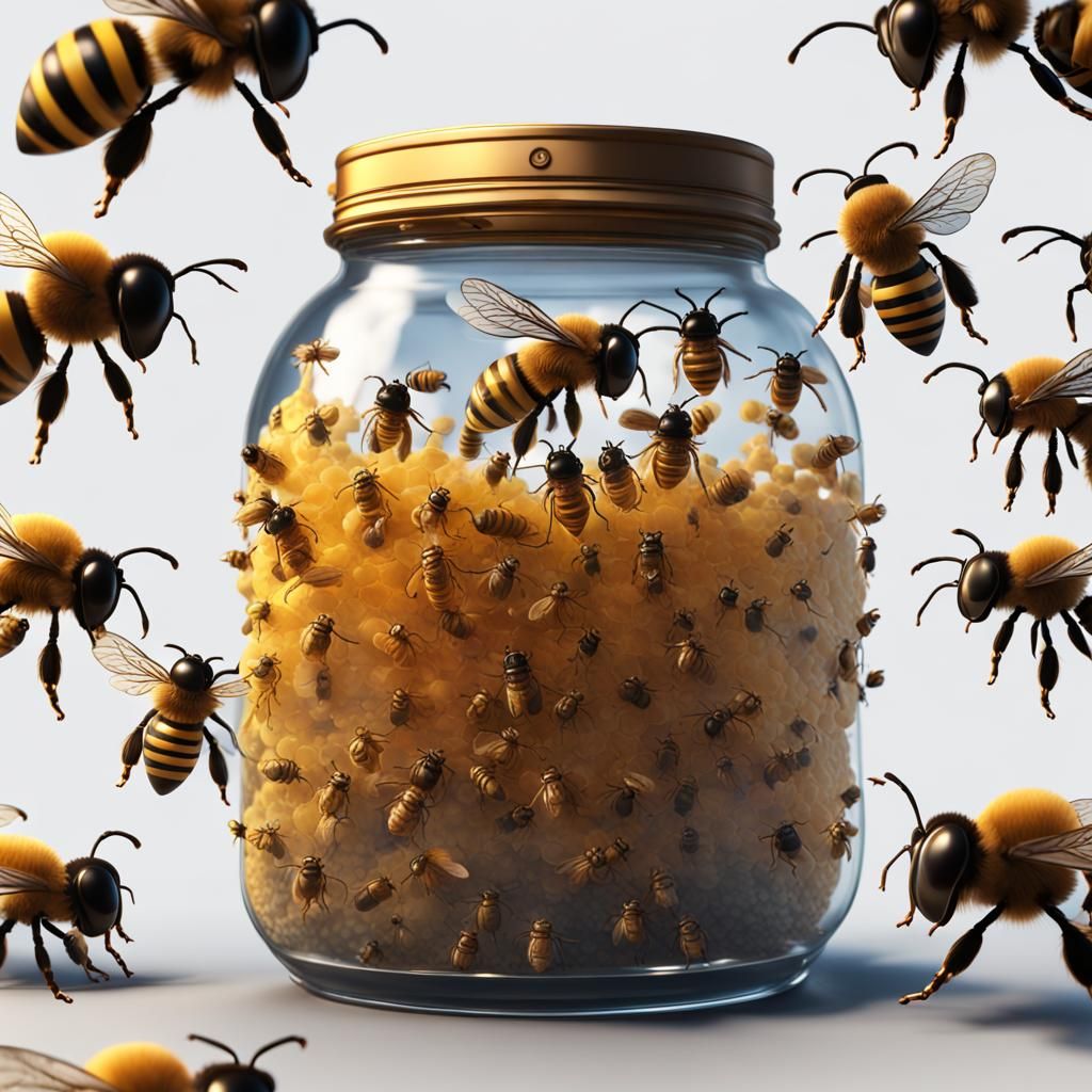 Bees in a Jar: Detailed Matte Painting