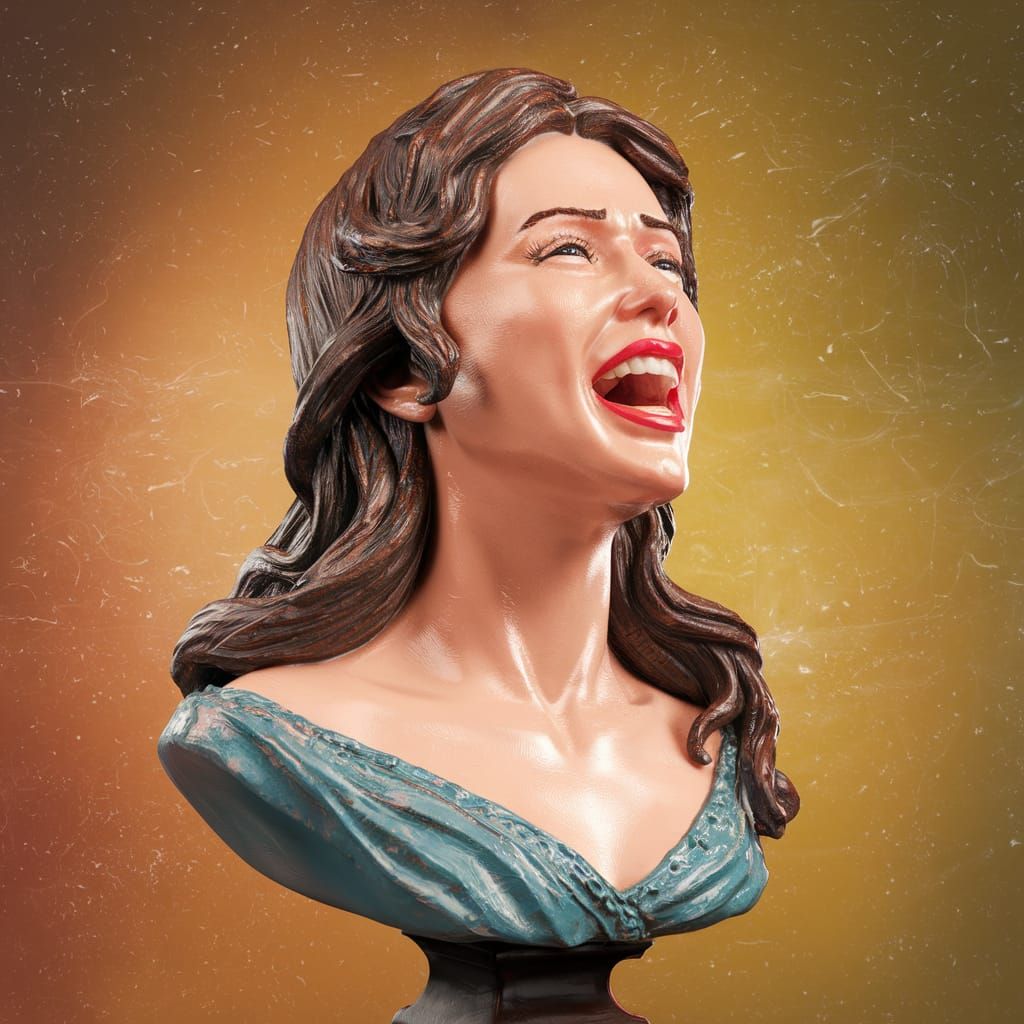 Hyperrealistic Bust of Woman in Ecstasy