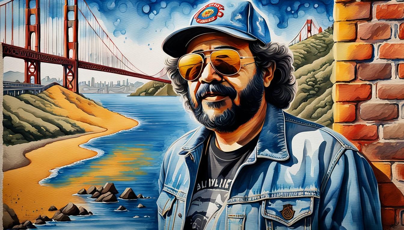 Jerry Garcia Pop Art Watercolor Mural