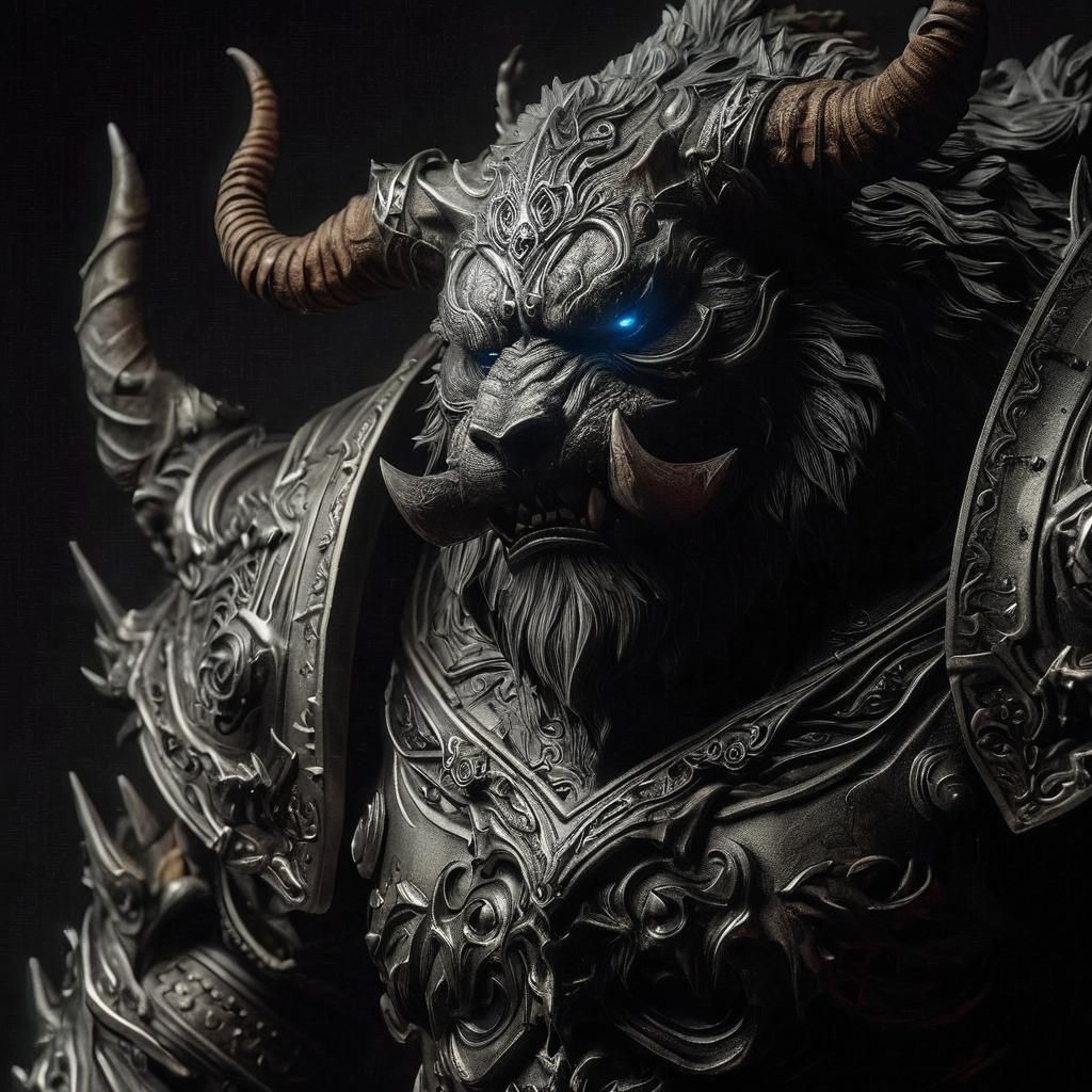 Ominous Kodiak Bear Demonknight in Shadow Armor