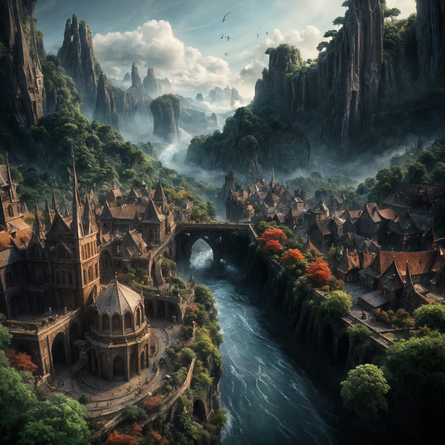 Enchanted Elven City: Digital Matte Painting