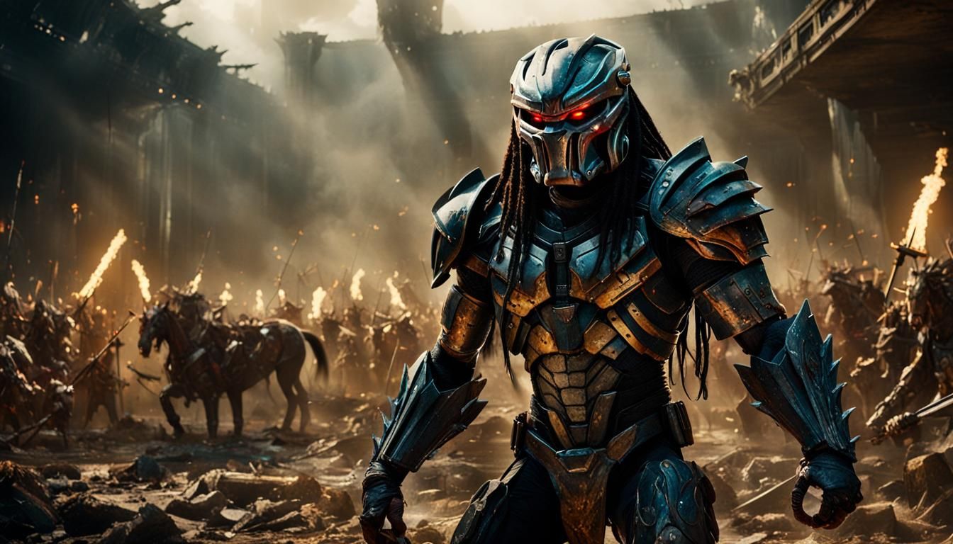 Predator's Victory in a Ruined Arena