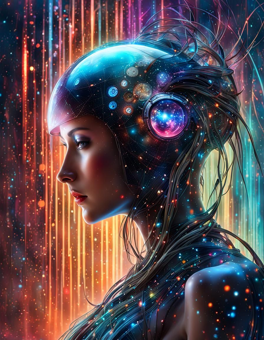 Surreal Cyborg Teleportation: A Digital Art Creation