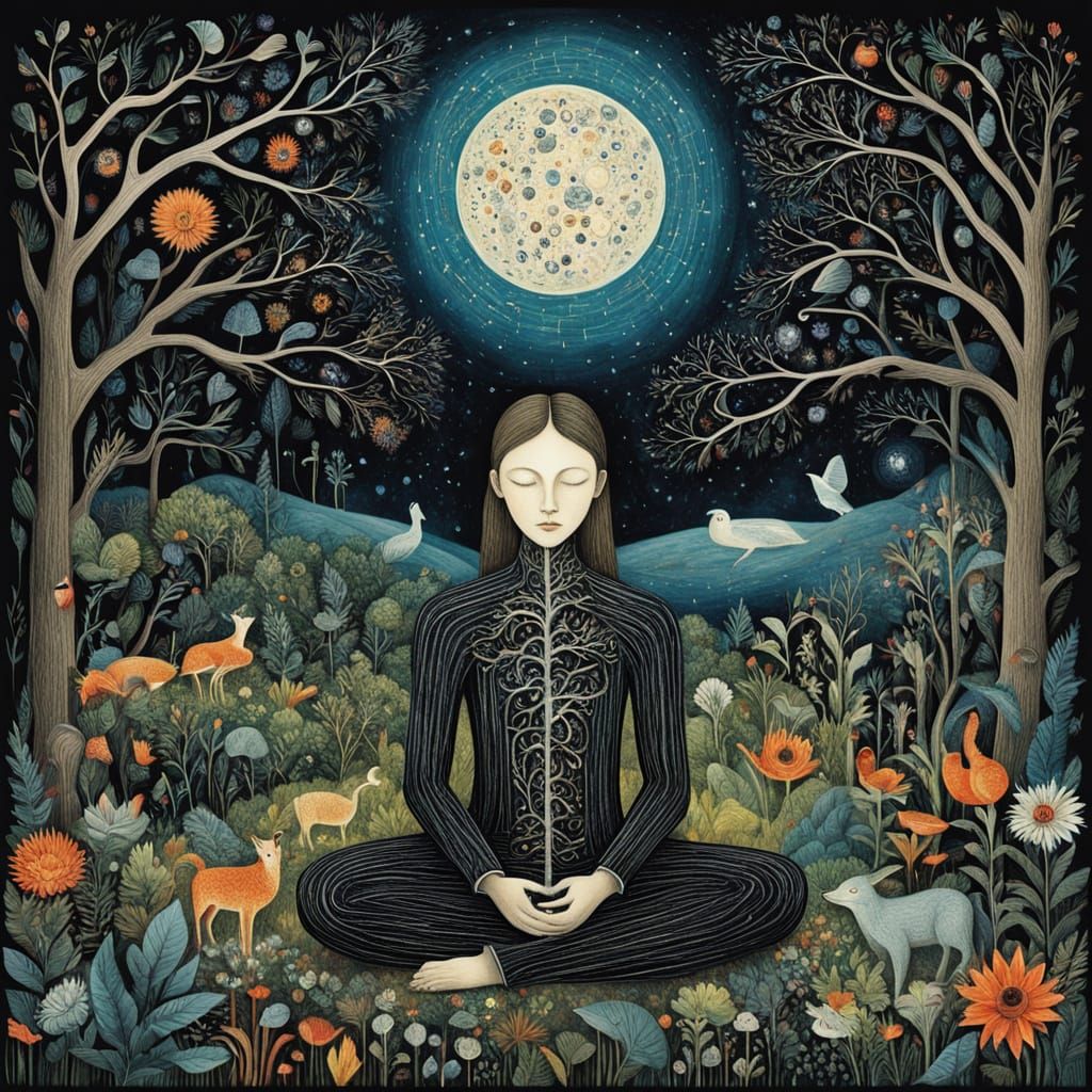 Cosmic Bio Art Collage in Digital Style