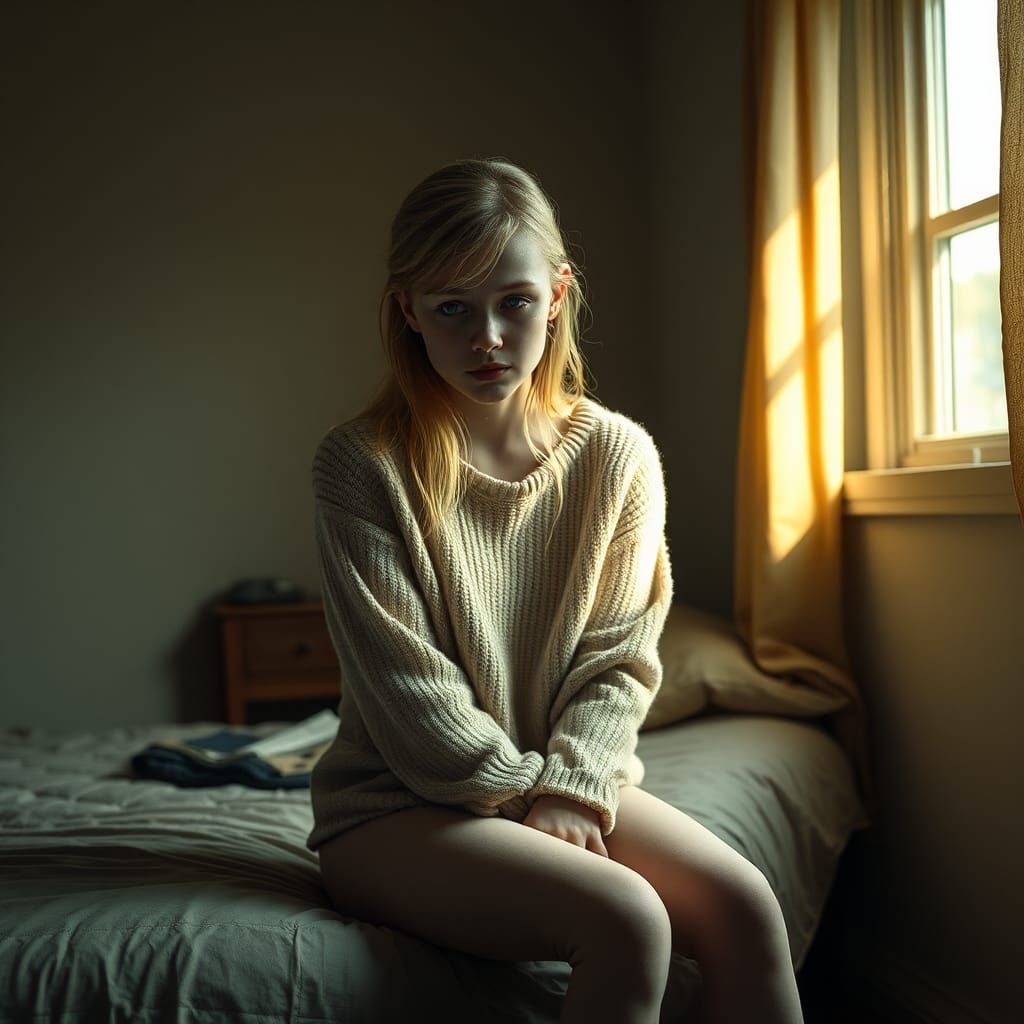 Sorrow and Hope: Digital Matte Painting of a Woman