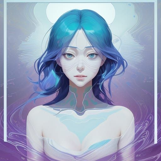 Joyful Woman: Cel-Shaded Anime Style Portrait