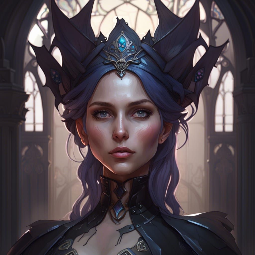 Gothic Princess Portrait in Hyperdetailed Style