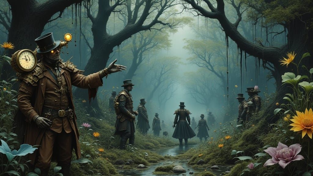 Steampunk Inspectors Cordon Off Fantastical Forest