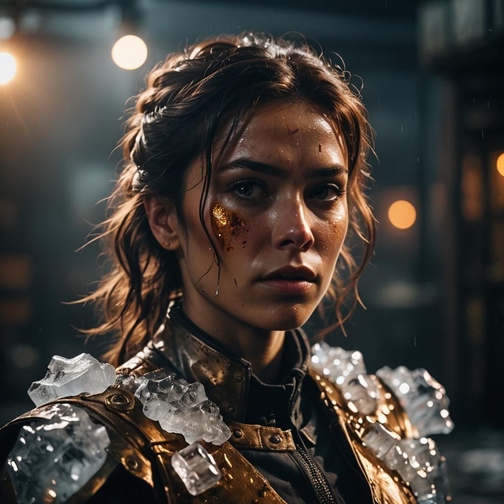 Ice Spice in Moody, Industrial Cinematic Portrait