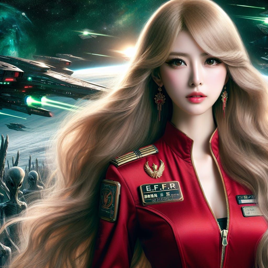 Goddess of the Cosmos: E.F.R. Vice Captain Rion in Futuristi...