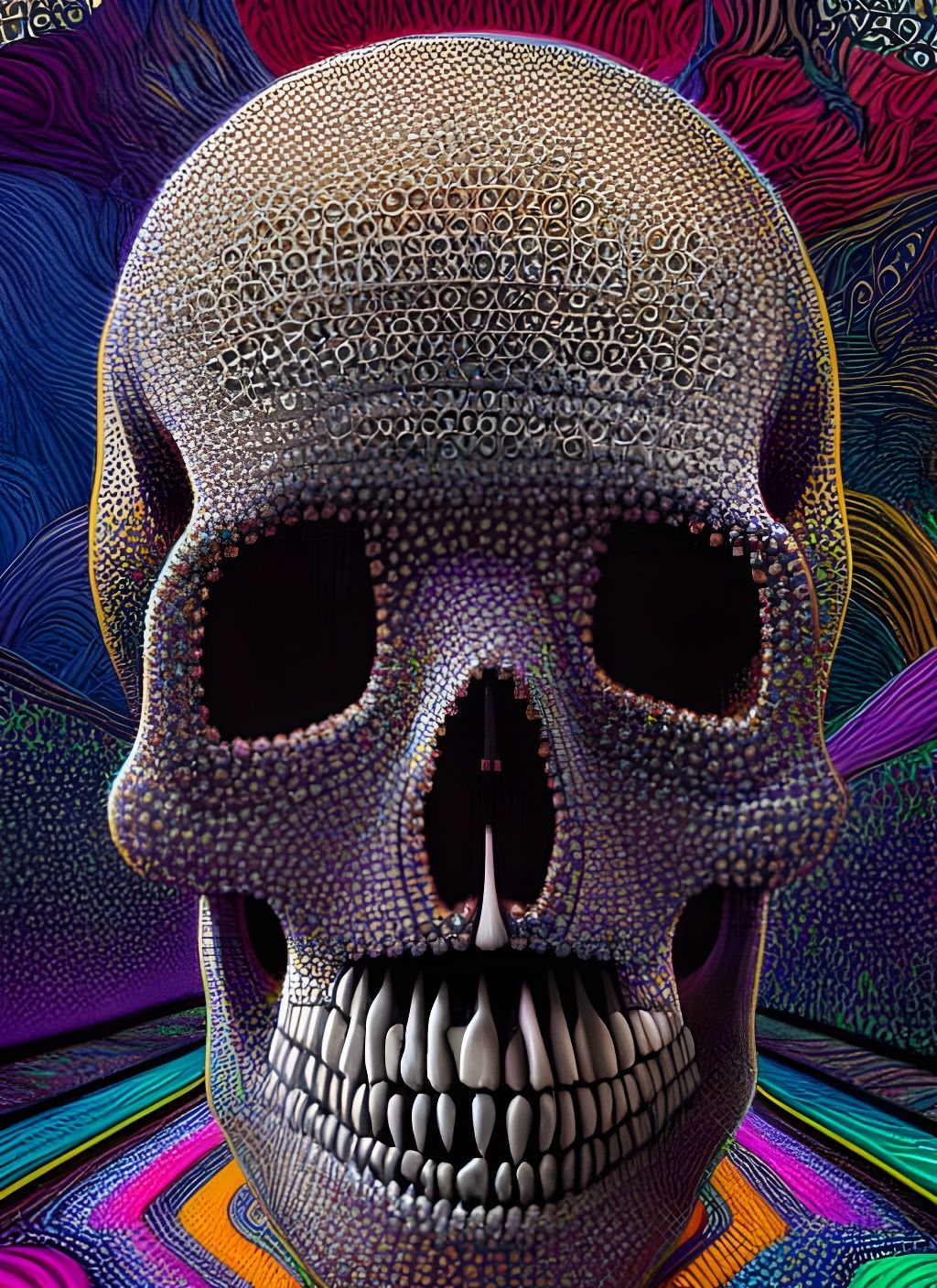 Skull Made of Skulls: Detailed Matte Painting