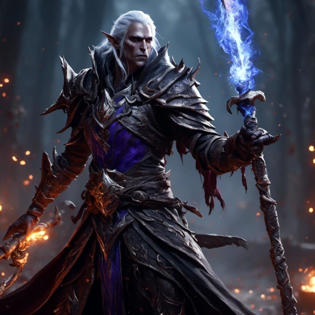 Undead Mage Casting Spells in Battle