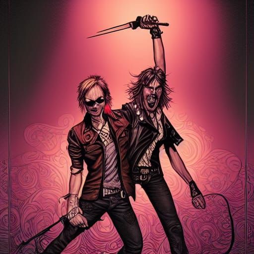 Rocker and Gothic Figures in Comic Book Art
