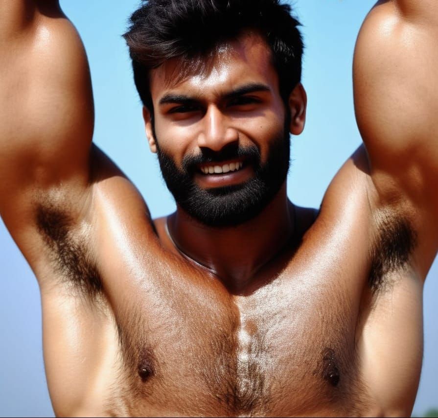 Hairy Indian Gym Enthusiast Showcases Muscular Chest