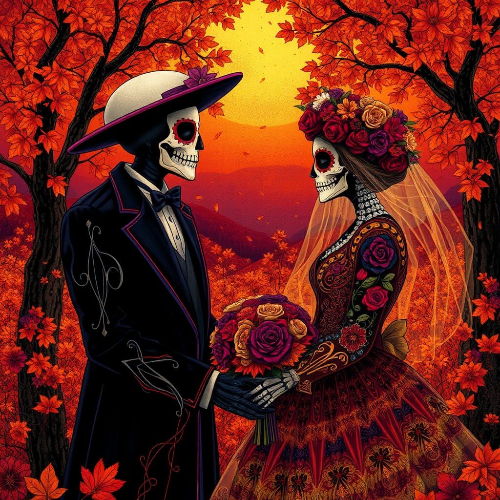 Day of the Dead Wedding, Detailed Matte Painting