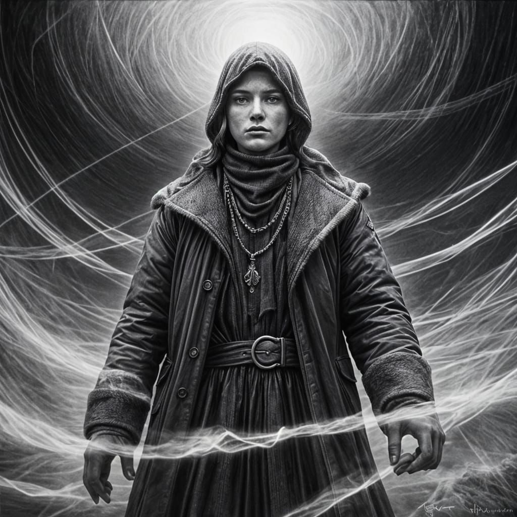 Ethereal Winter Landscape in Charcoal Hyperdetail