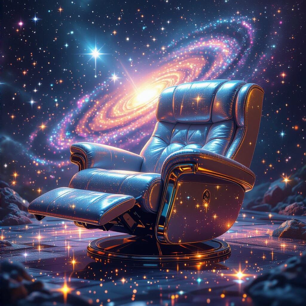 Retrofuturistic Star Garden with Galactic Recliner