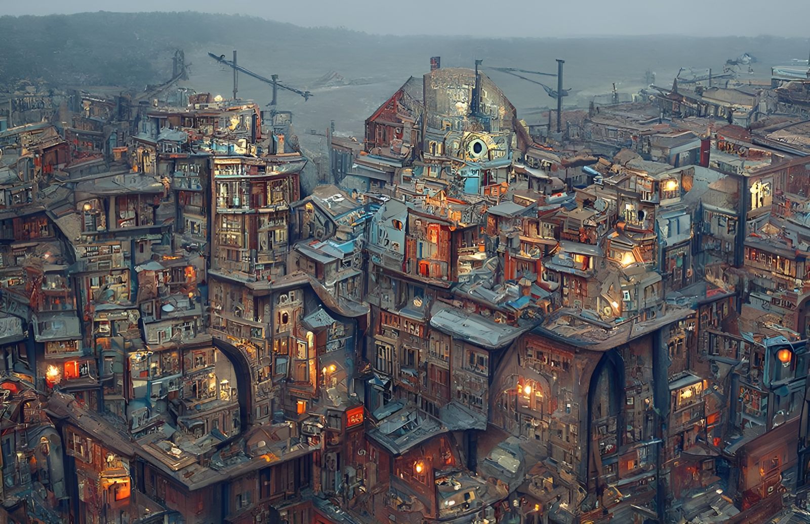 Spectacular Historical City View in Dystopian Fantasy Style
