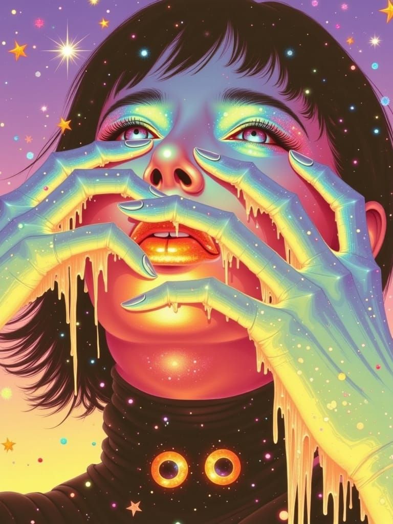 Astronaut in Cosmic Ocean with Nebula Jellyfish and Melting ...