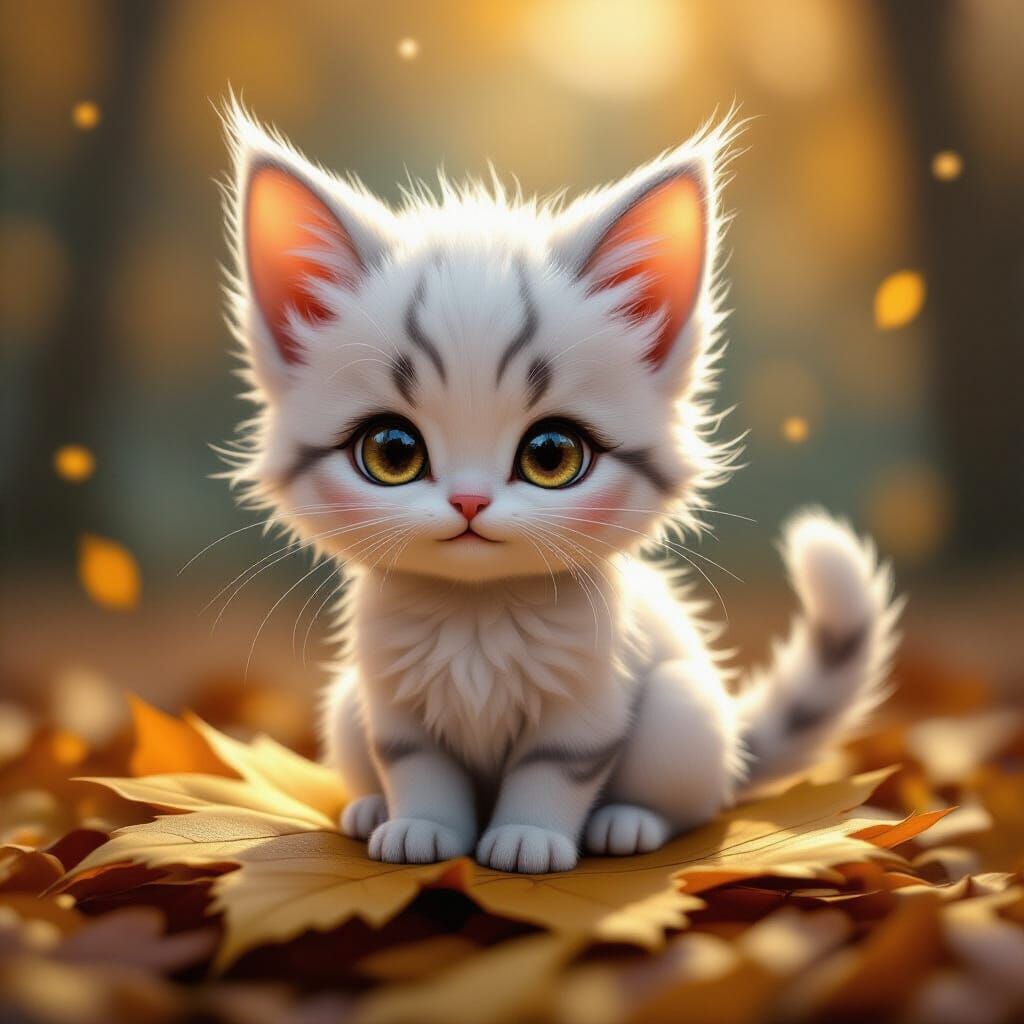 Microscopic Furry Creature on Autumn Leaf with Frost