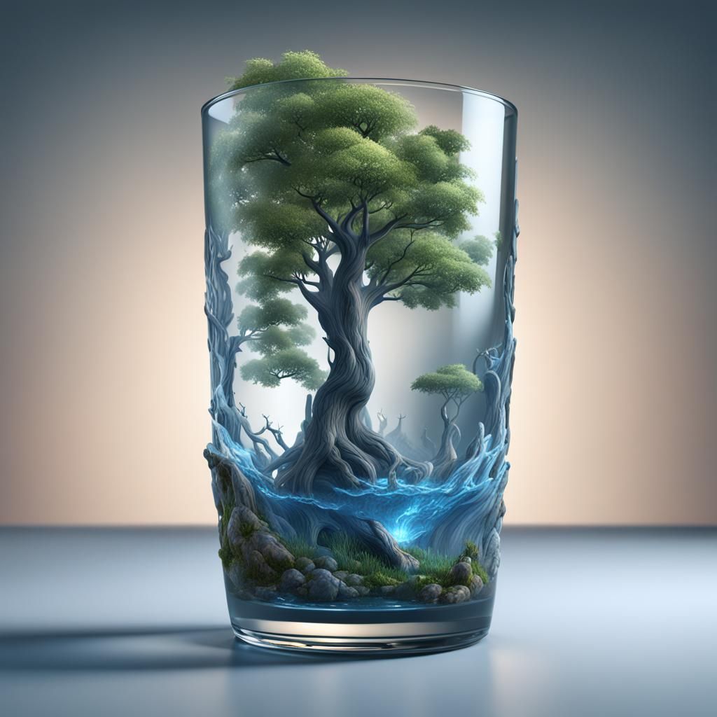 Trees in Glass: Detailed Matte Painting