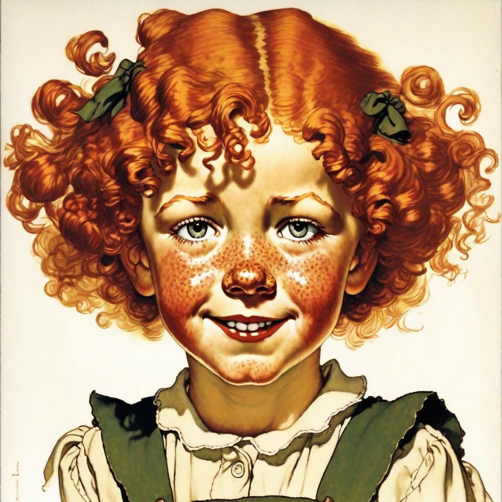 Little Orphan Annie in Rockwell Style