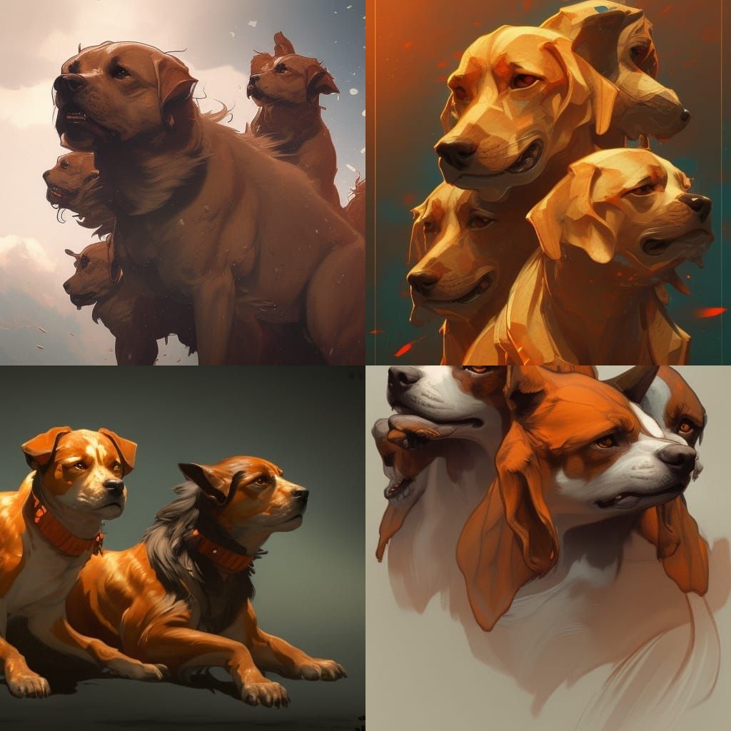 Three-Headed Cerberus in Detailed Digital Art