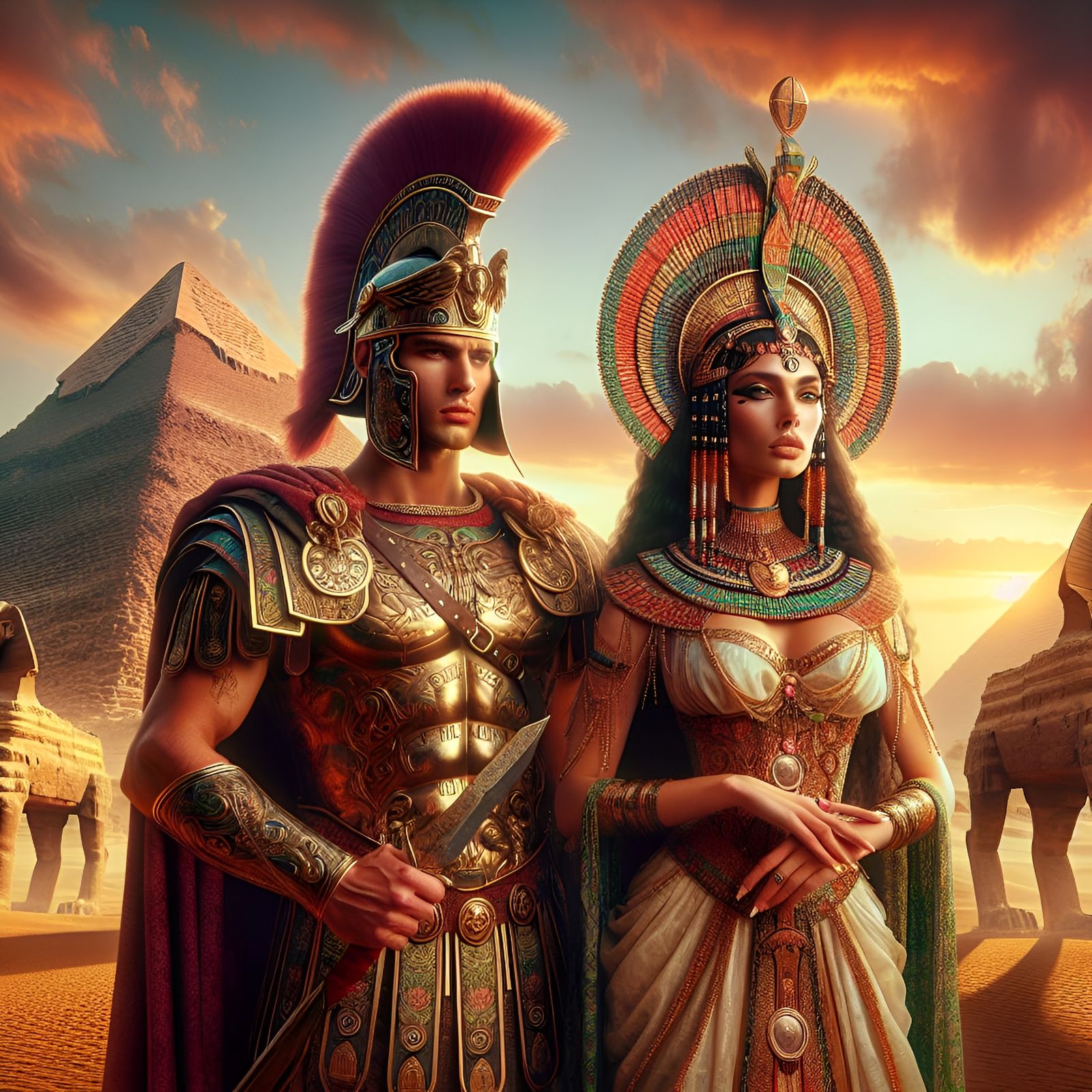 Caesar and Cleopatra at the Great Pyramid of Giza