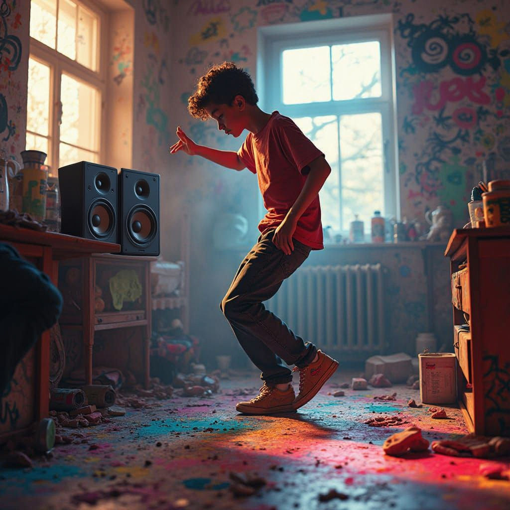 Energetic Street Art Style Speaker Advertisement