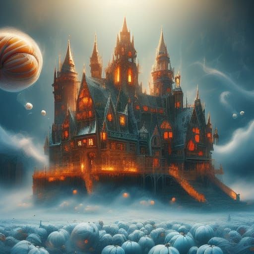 Haunted Chocolate House with Candy Floss Ghosts and Ice Crea...