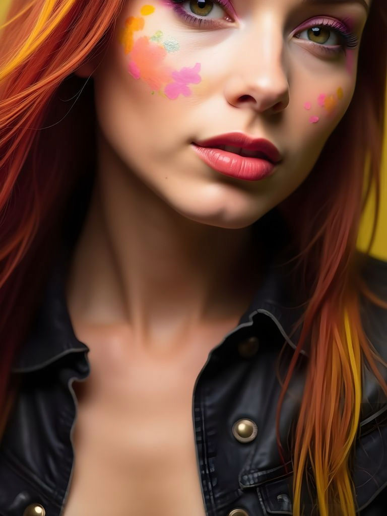 Girl Surrounded by Vibrant Colors