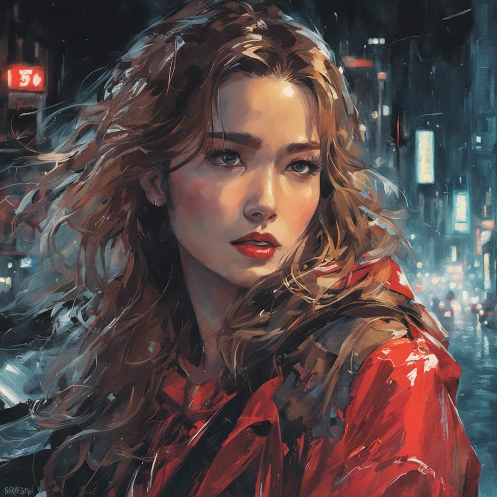Neon City Redcoat: Digital Art Portrait