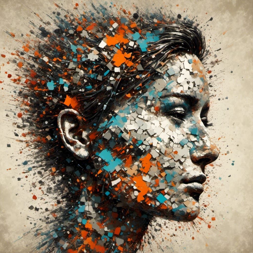 Abstract Cubist Head Inspired by Hambleton