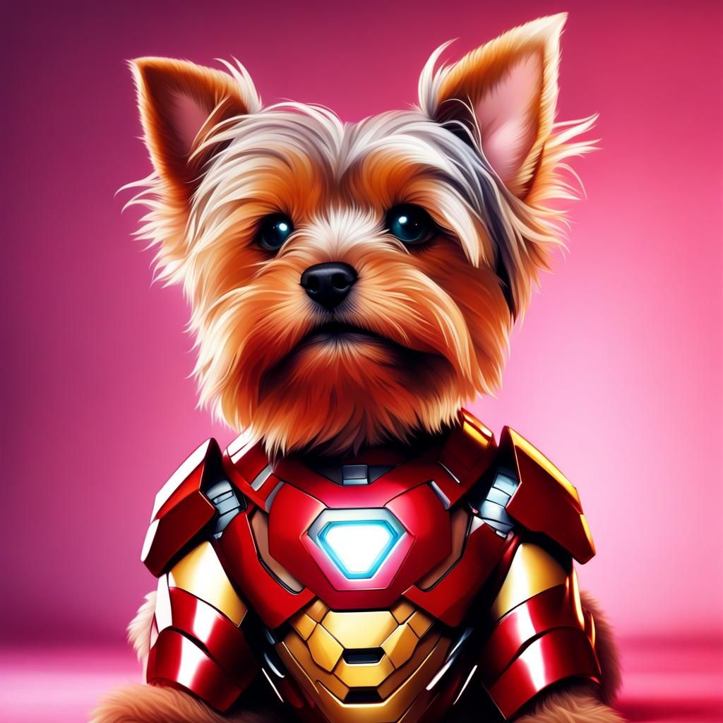 Yorkshire Terrier Puppy as Iron Man: Hyperrealistic Concept ...